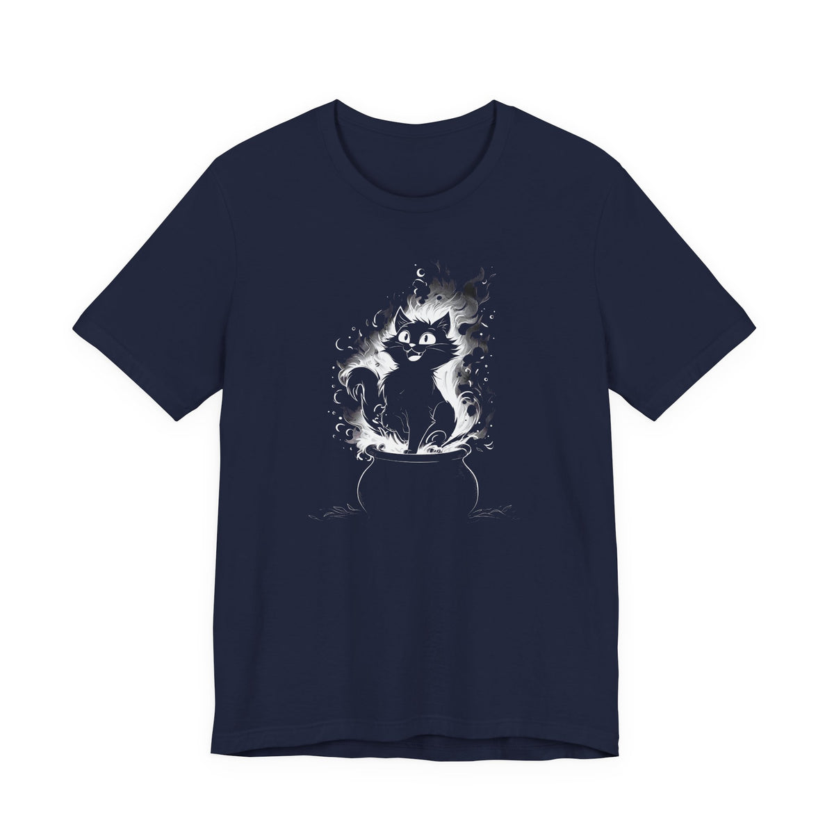 Black Cat T-Shirt - Vintage Black Kitten Cauldron