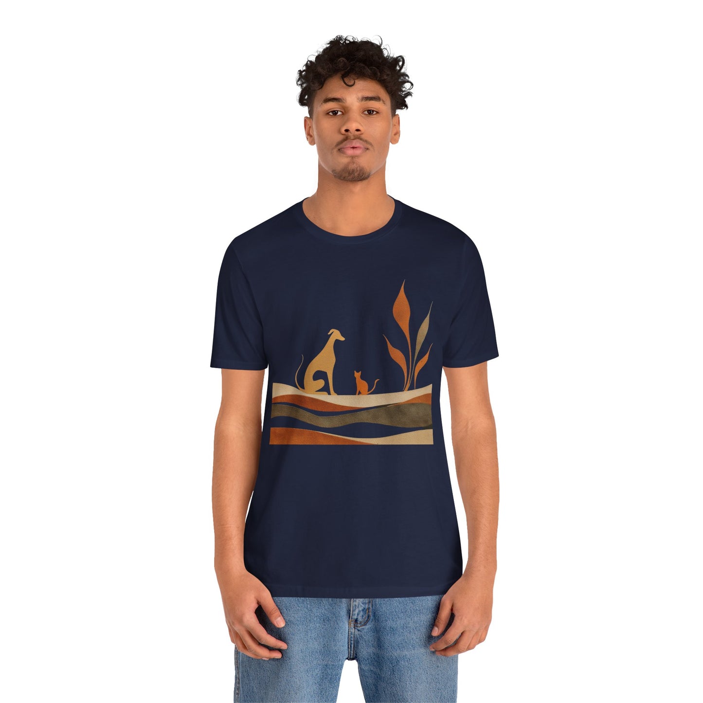 Desert Calm Dog & Cat T-Shirt — Retro Nature Pet Tee
