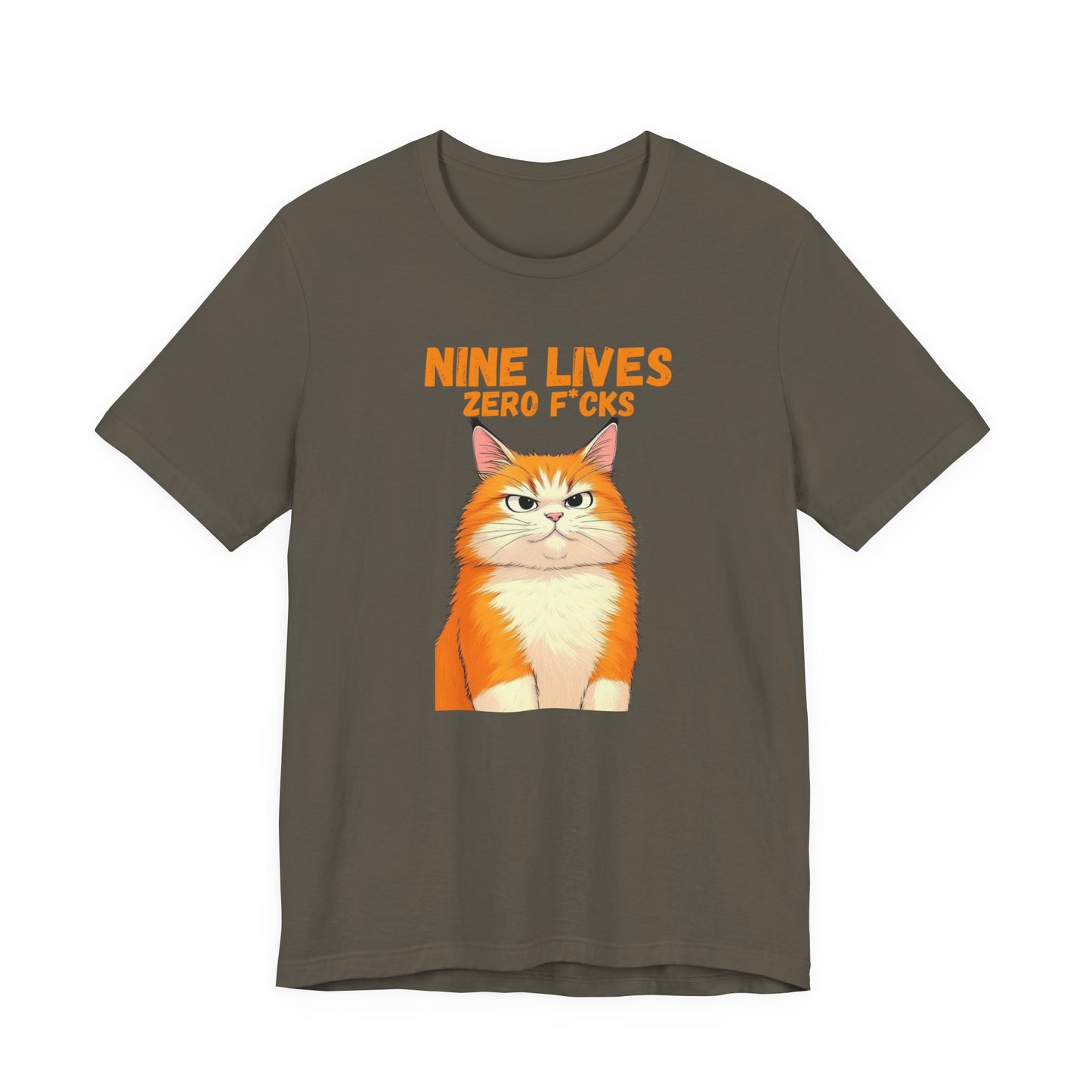 Funny sarcastic orange cat graphic tee, unisex fit