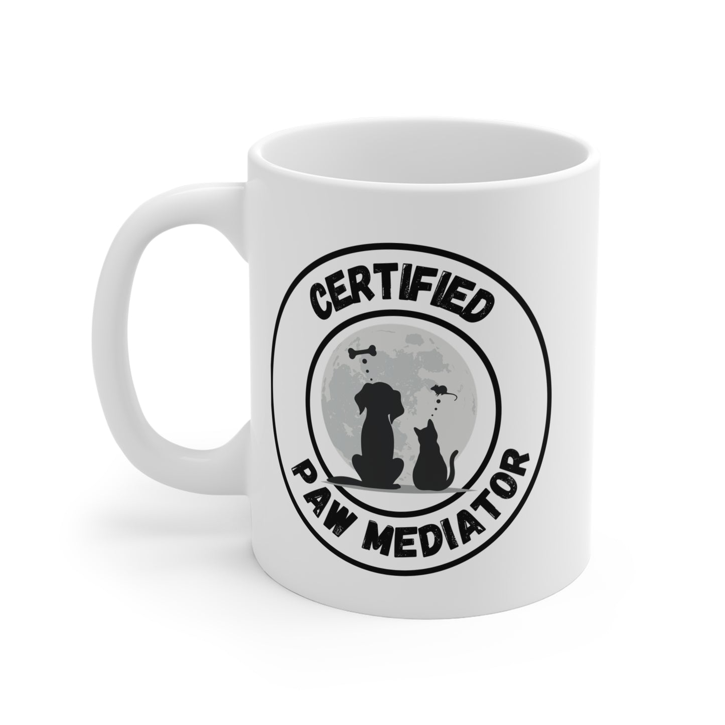Certified Paw Mediator Mug — 11oz Coffee Cup for Dog/Cat Lover's