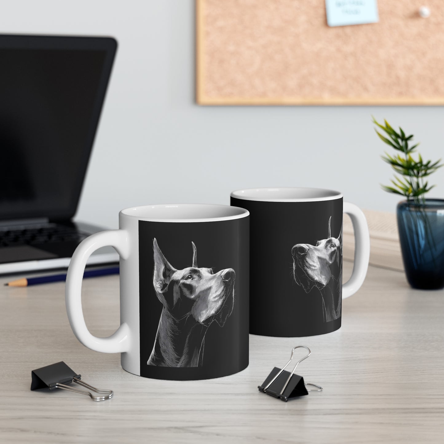 Great Dane Line Art Mug — Minimalist Dog Lover Coffee Cup, 11oz Ceramic Gift