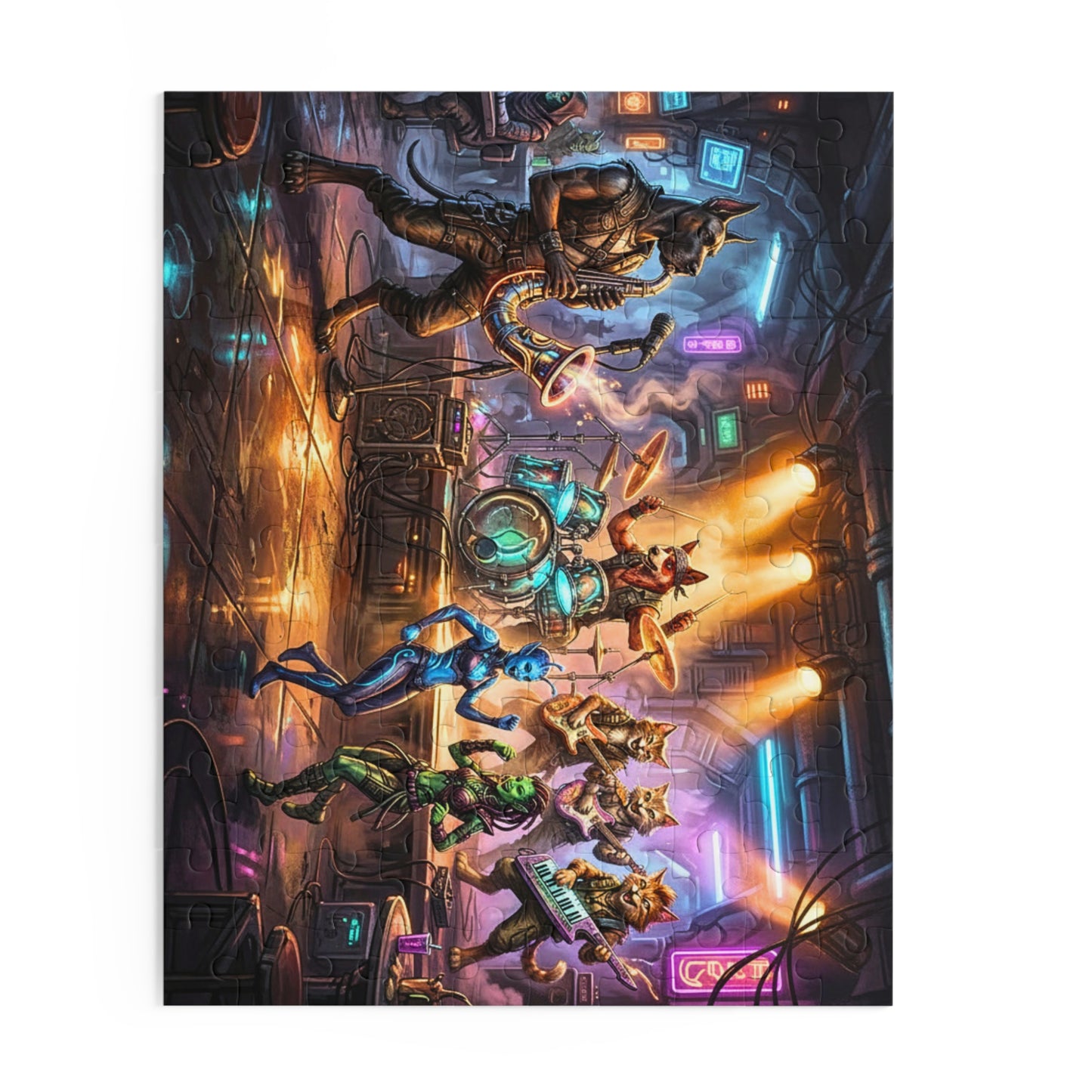 Cantina of Chaos Puzzle | Retro-Future Spaceport Tavern Jigsaw Puzzle