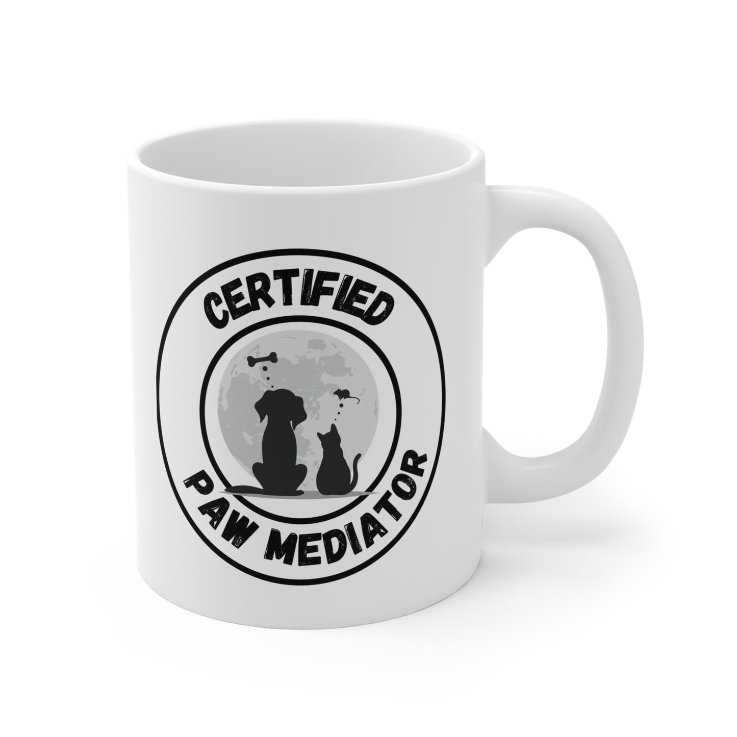 Certified Paw Mediator Mug — 11oz Coffee Cup for Dog/Cat Lover's