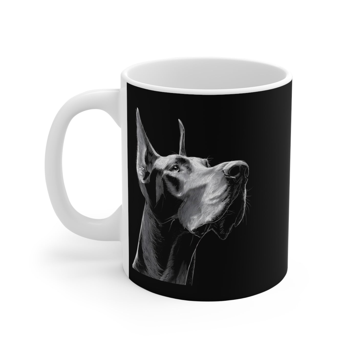 Great Dane Line Art Mug — Minimalist Dog Lover Coffee Cup, 11oz Ceramic Gift