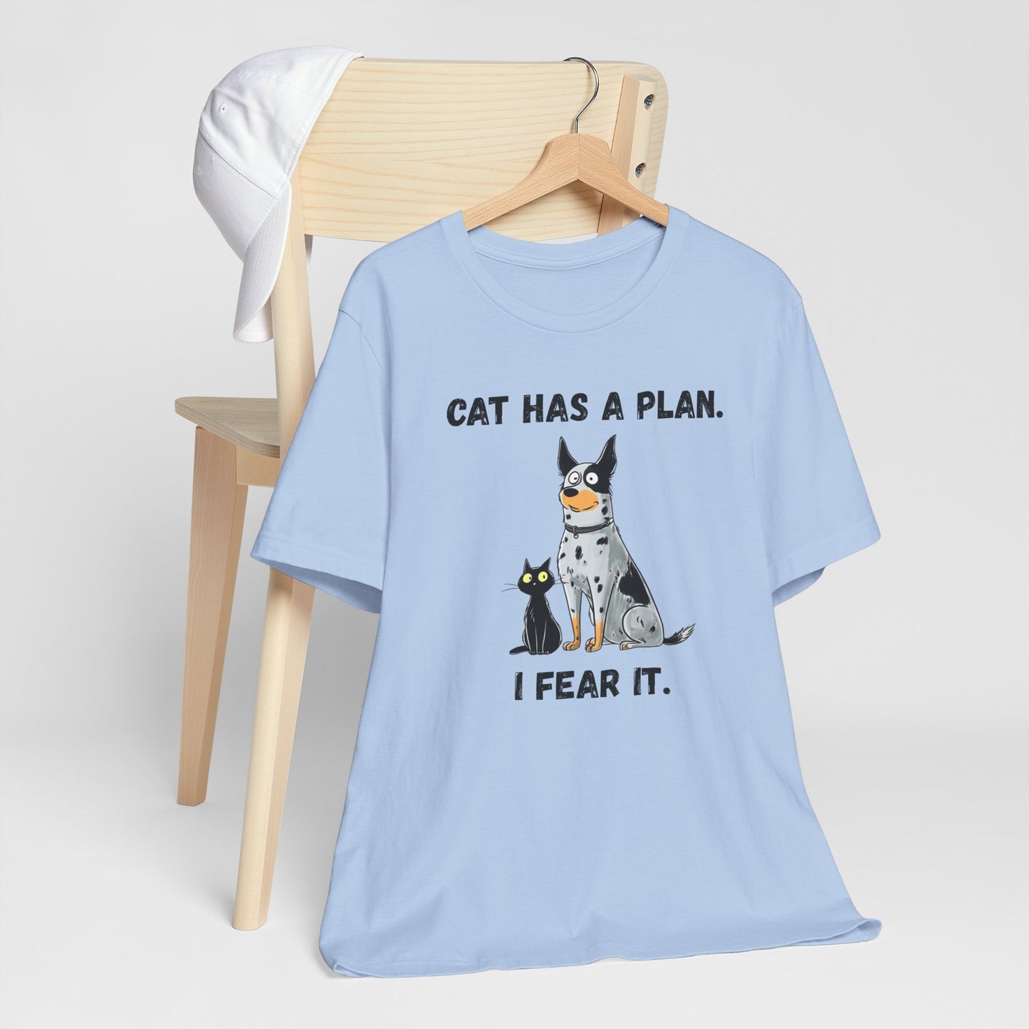 Cat Has a Plan T-Shirt — Funny Cat & Dog Graphic Tee