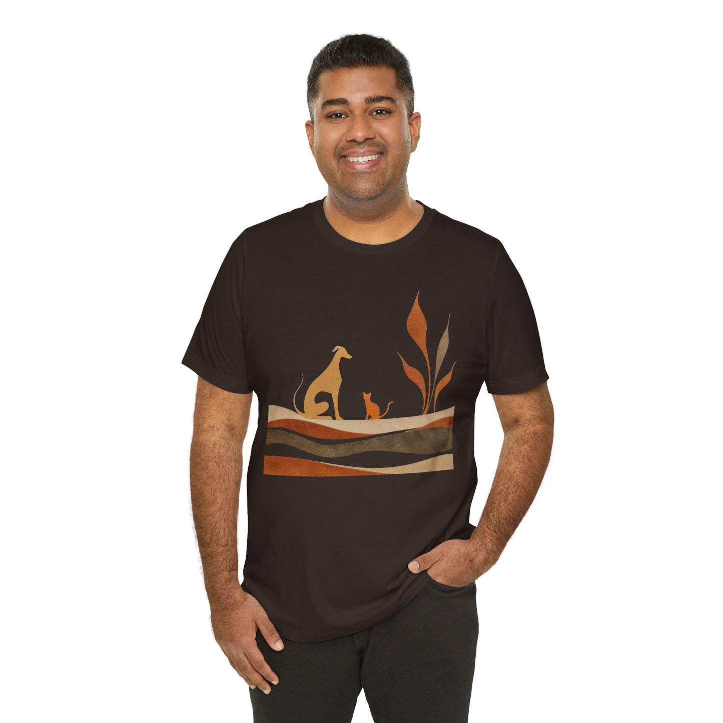 Desert Calm Dog & Cat T-Shirt — Retro Nature Pet Tee
