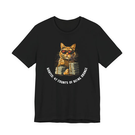 Black t-shirt with a graphic of a orange cat wearing sunglasses. 
Wanted Reto Cat
Being Orange
Orange Cat
Spicy Orange Cat
Funny Cat Tee
Attitude Cat
Sarcastic Cat
Cat Meme
Cat Humor
Cat Lover Gift
Cat Mom
Cat Dad
Pet Lover Merch
Animal Themed Gifts
Cute Pet Merch
Graphic Tee
Unisex T-Shirt
Funny Pet Shirt
Animal Graphic Tee
Pet Humor Shirt
Dog Shirt
Cat Shirt
Great Dane Shirt
Cat & Dog Shirt