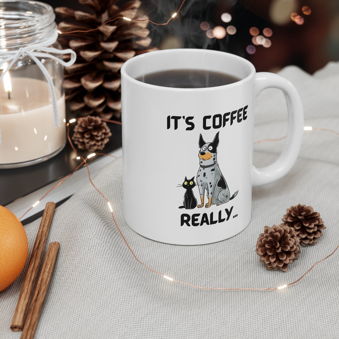 Funny Dog and Cat Mug - It’s Coffee, Really
