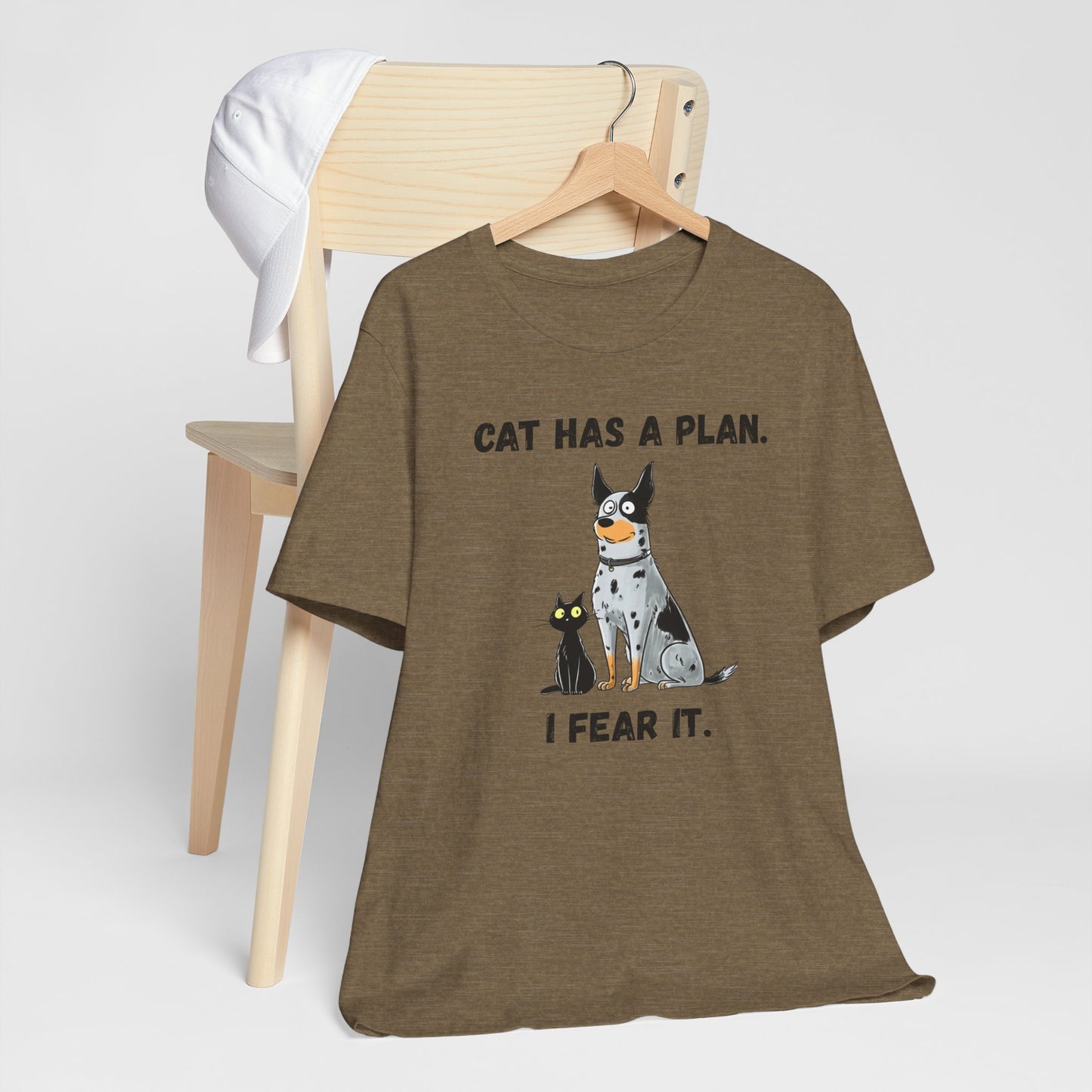 Cat Has a Plan T-Shirt — Funny Cat & Dog Graphic Tee