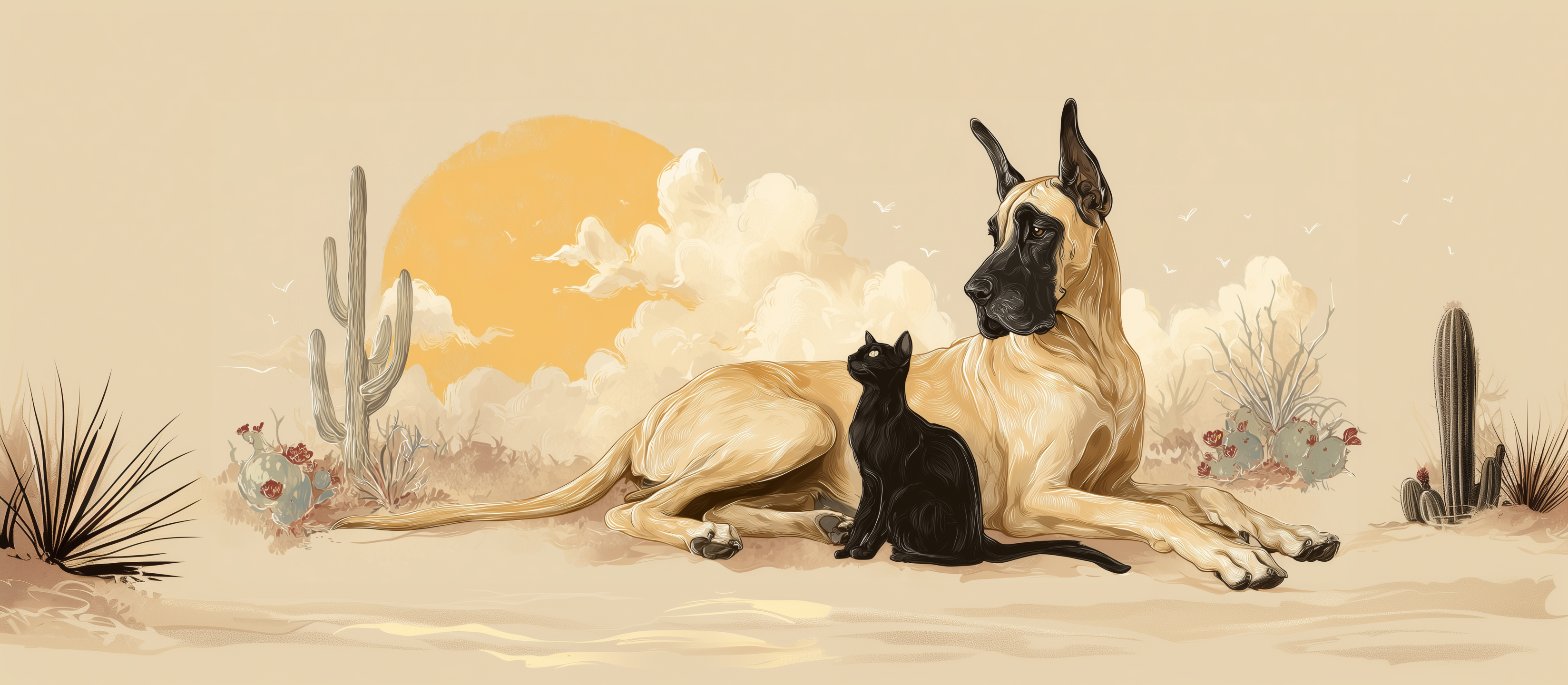 Desert Dane Designs makes funny dog and cat gifts for multi-pet households, orange cat enablers, and people whose pets clearly think they own the place.