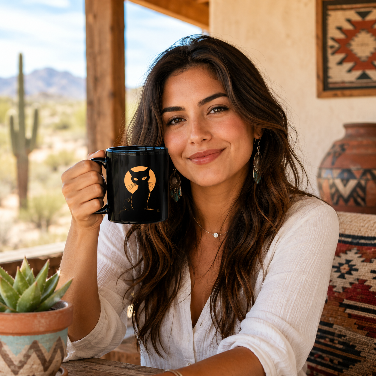 Black Cat Mug - Feral Full Moon