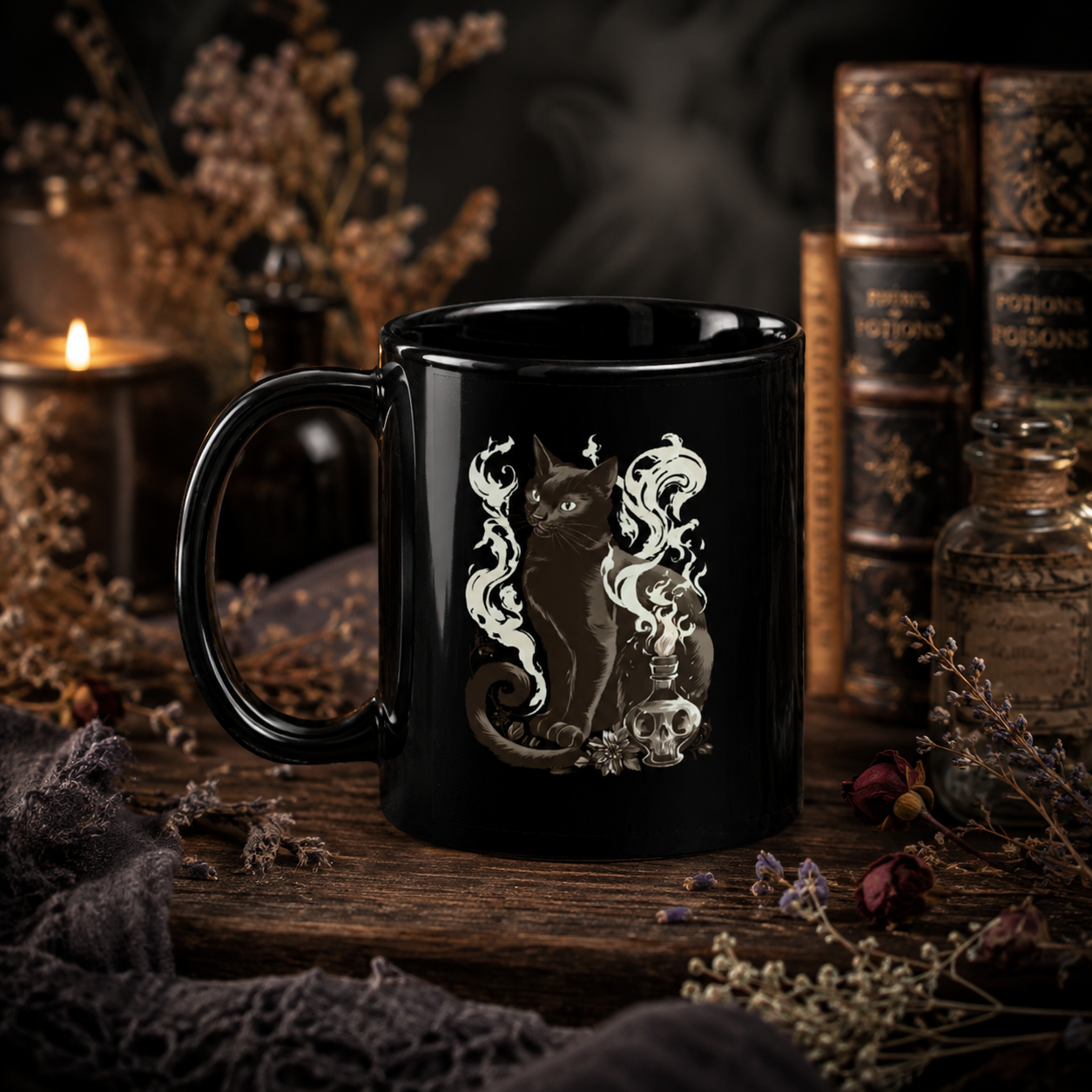 Black Cat Mug - Midnight Familiar Potion