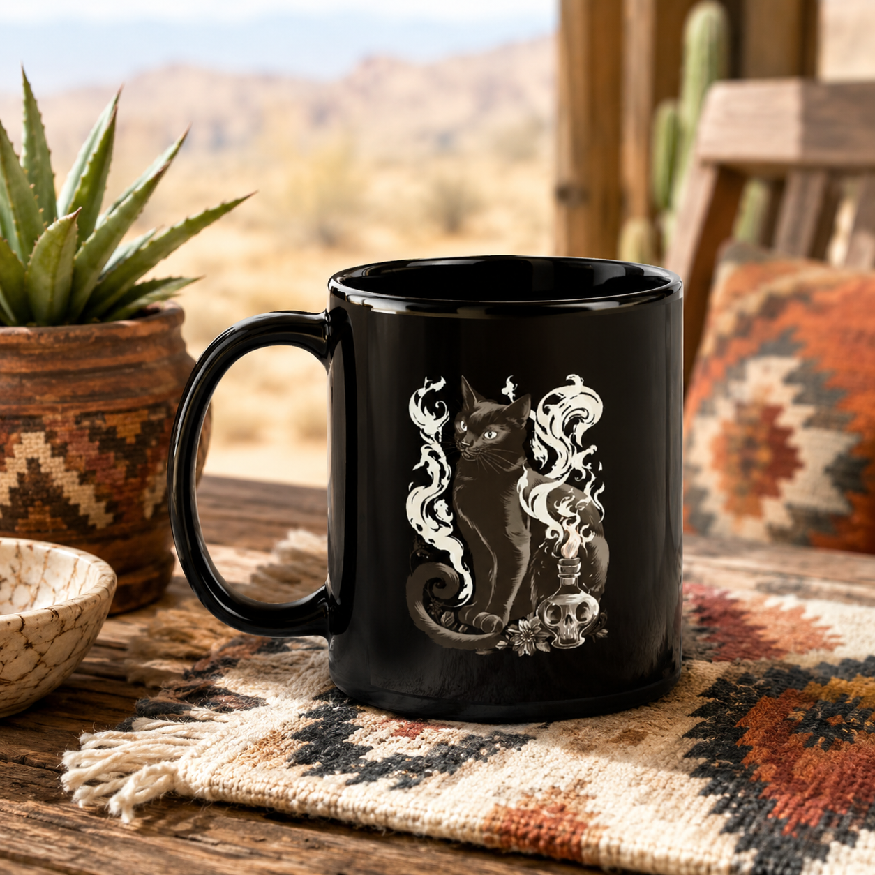 Black Cat Mug - Midnight Familiar Potion
