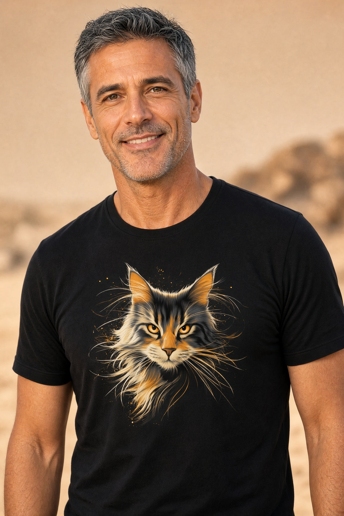Neighborhood Feral Messenger Shirt | Long-Haired Feral Cat Portrait Tee