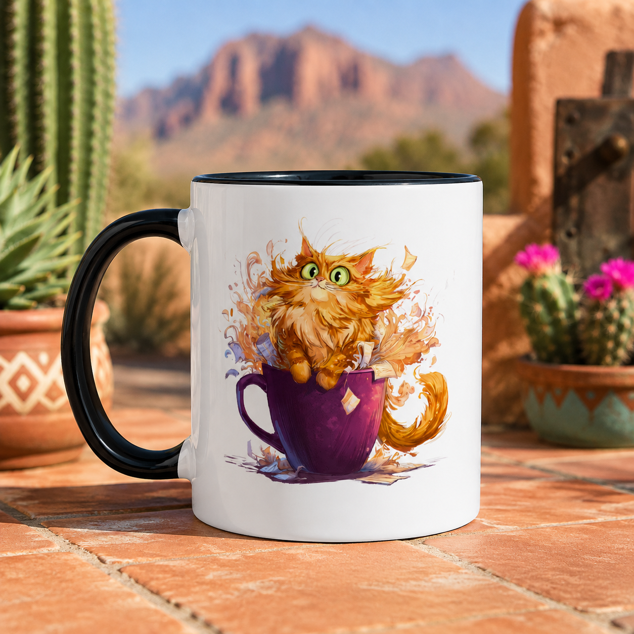 One Brain Cell, Full Inbox Mug - Chaotic Orange Cat