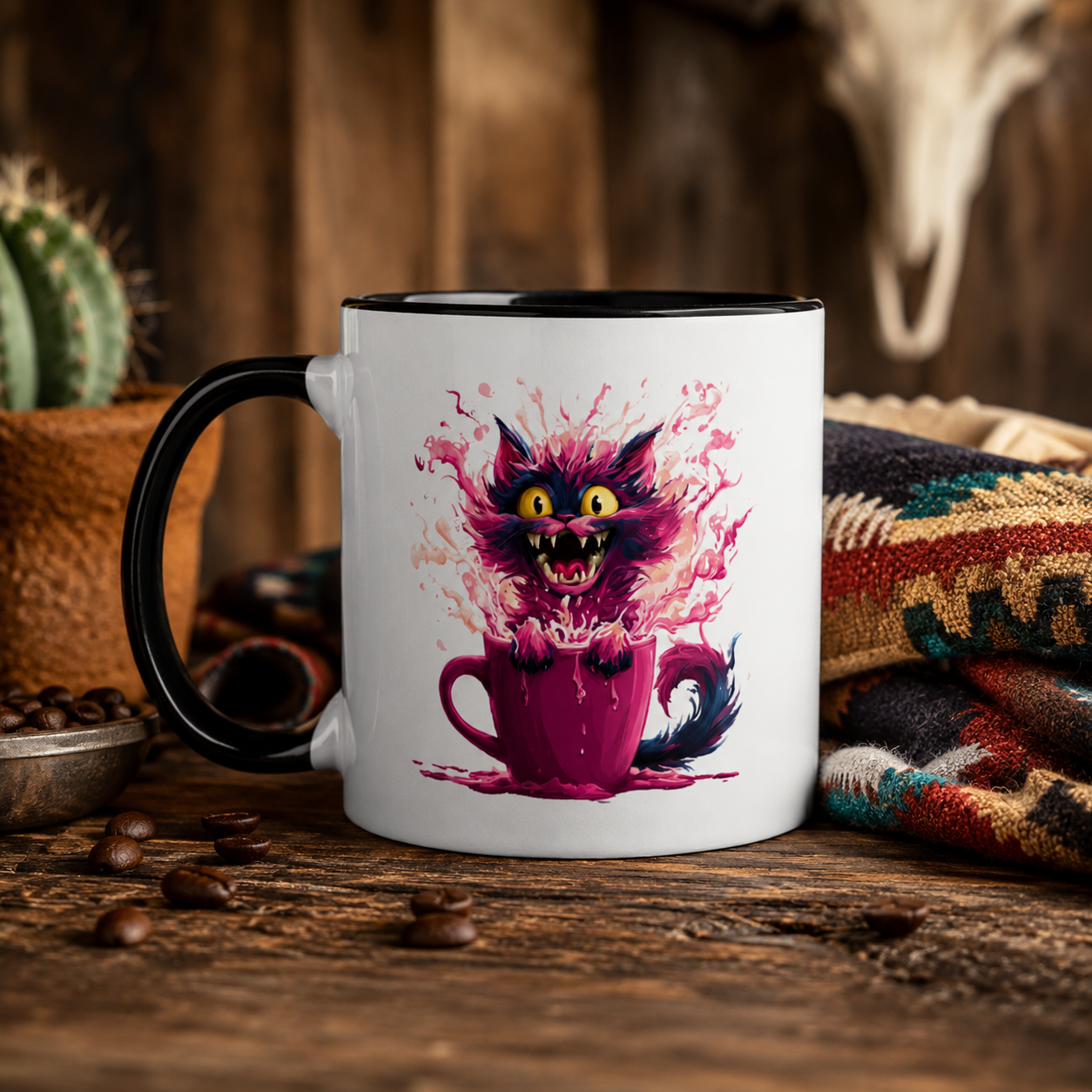 Pink Cat Mug - Pink Cup of Chaos