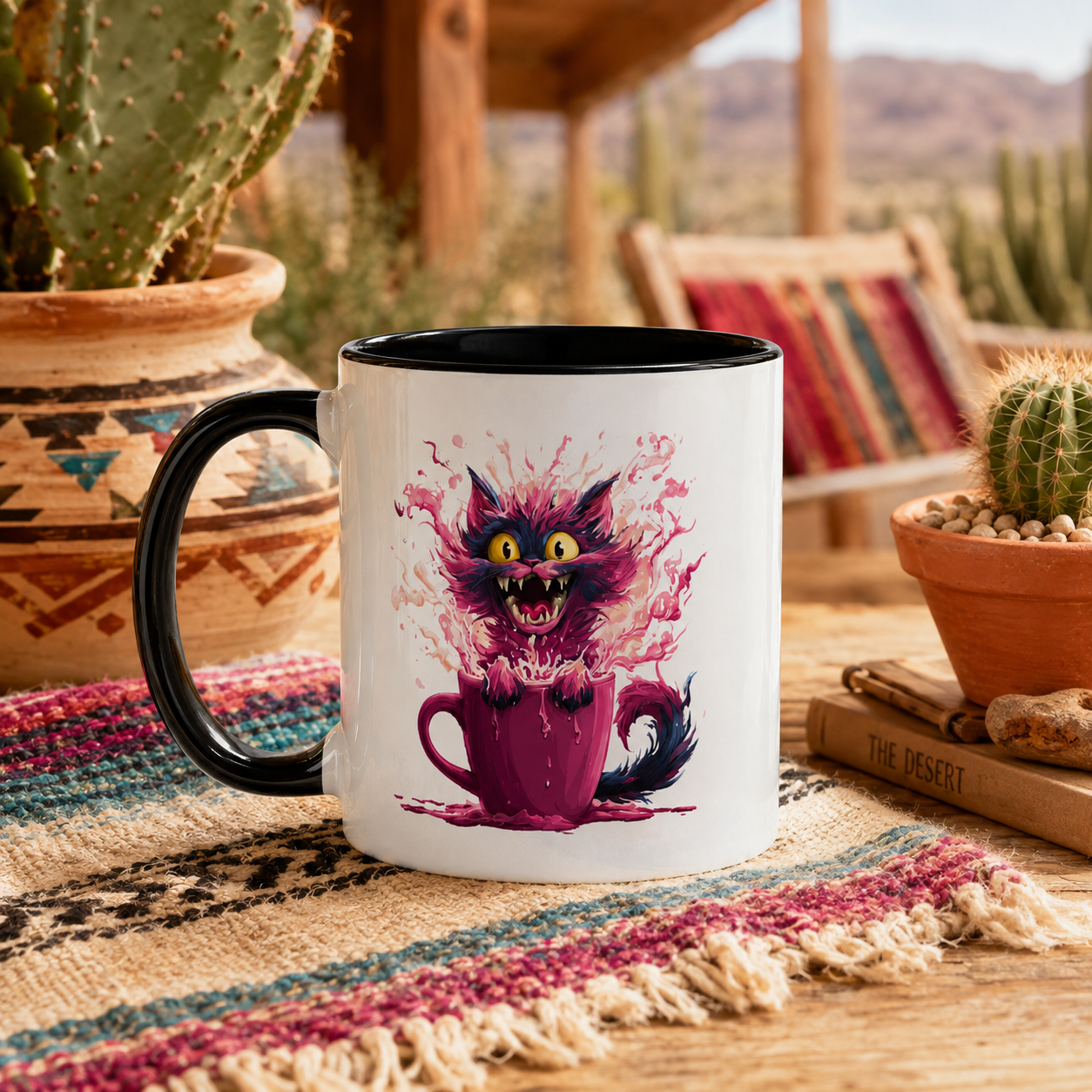 Pink Cat Mug - Pink Cup of Chaos