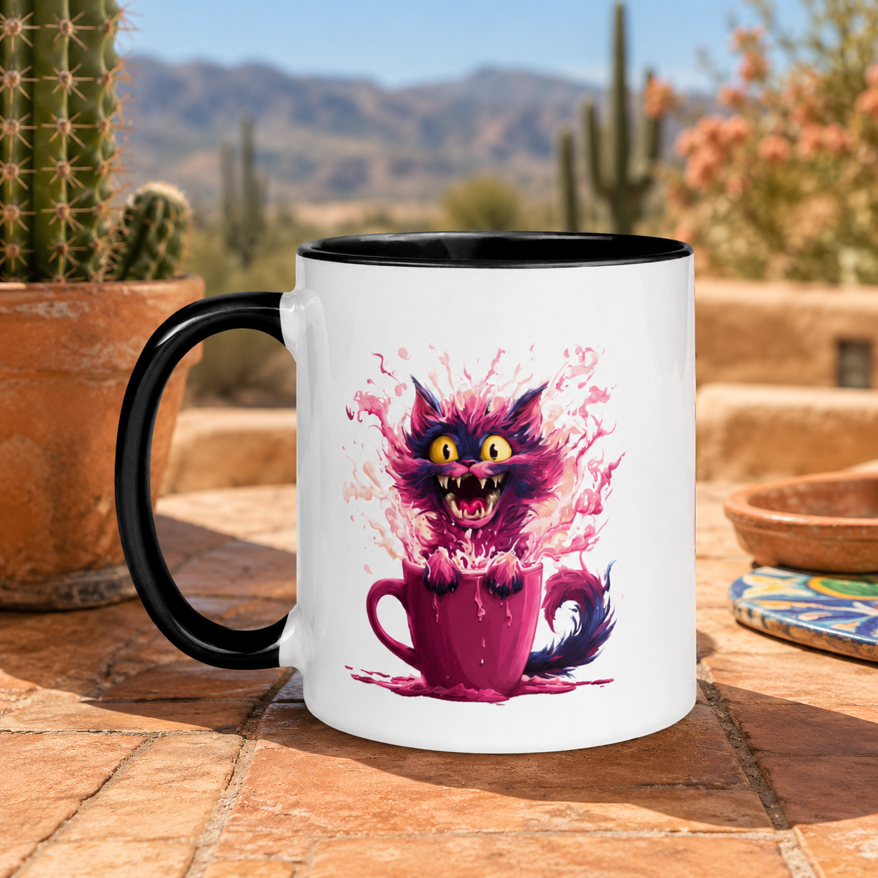 Pink Cat Mug - Pink Cup of Chaos