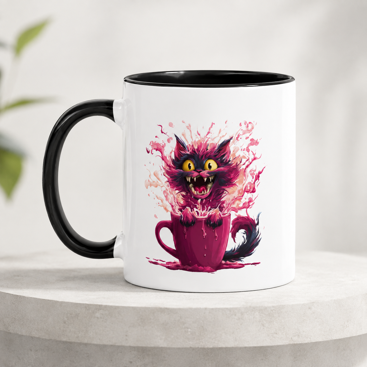 Pink Cat Mug - Pink Cup of Chaos