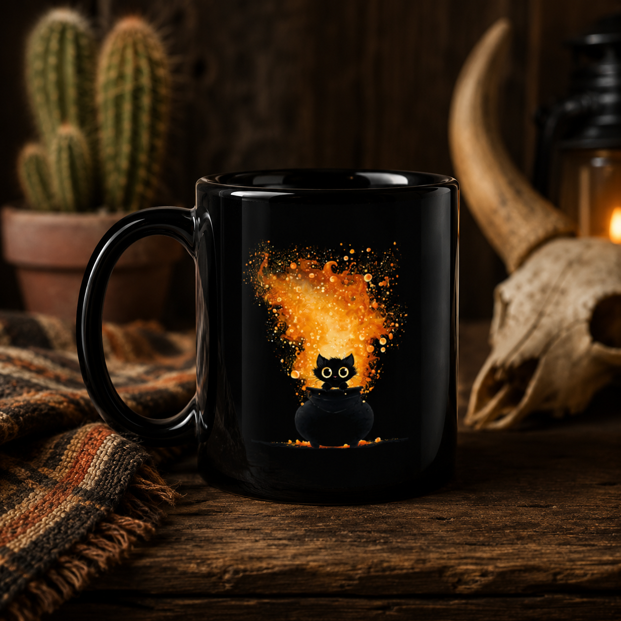 Black Cat Mug - Little Familiar Big Trouble