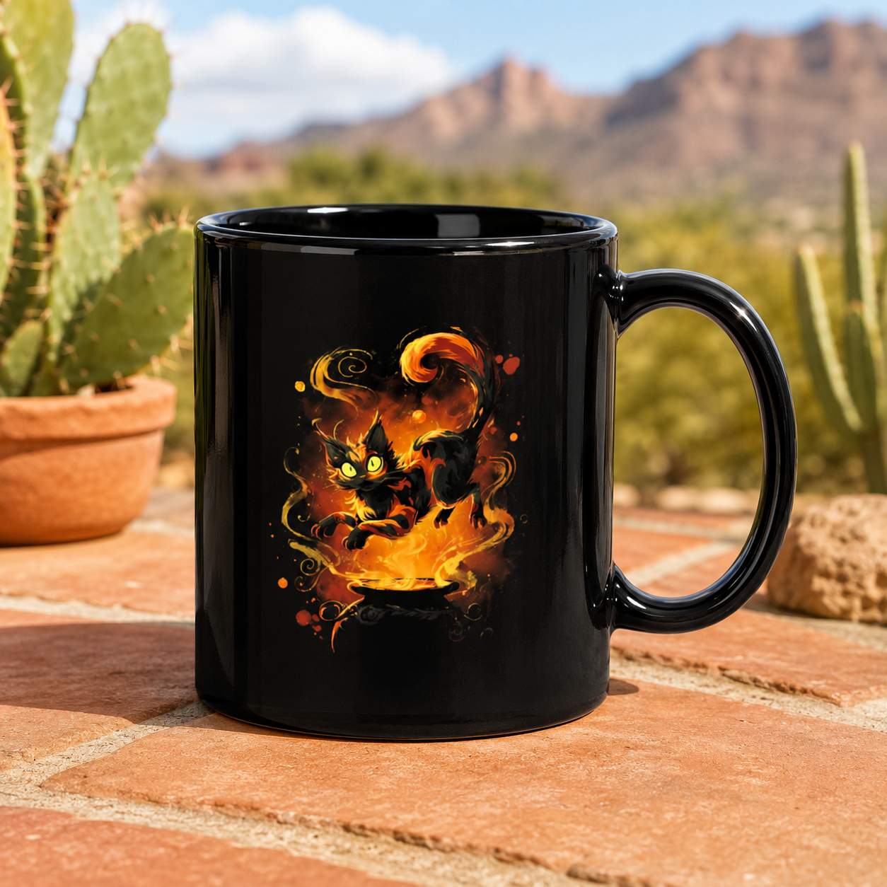Black Cat Mug - The Void Has Sparks