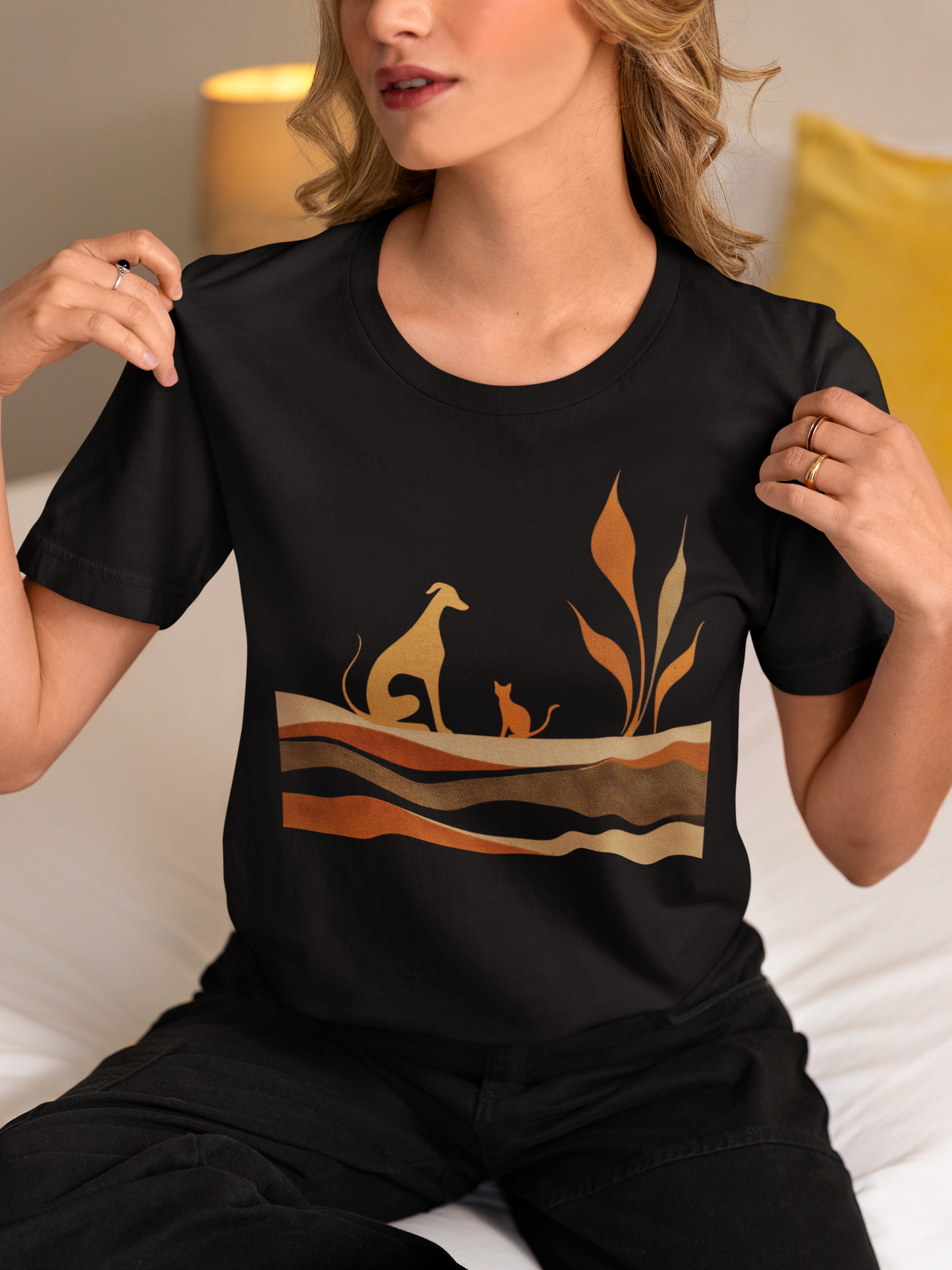 Desert Calm Dog & Cat T-Shirt — Retro Nature Pet Tee