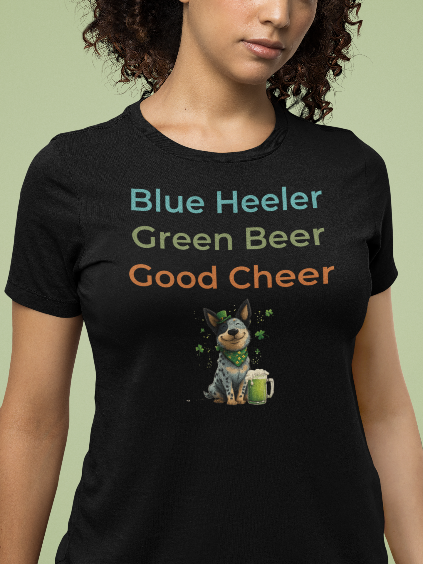 Blue Heeler St. Patrick’s Day Shirt - “Blue Heeler, Green Beer, Good Cheer” Funny ACD Shamrock Tee | Dog Mom Gift