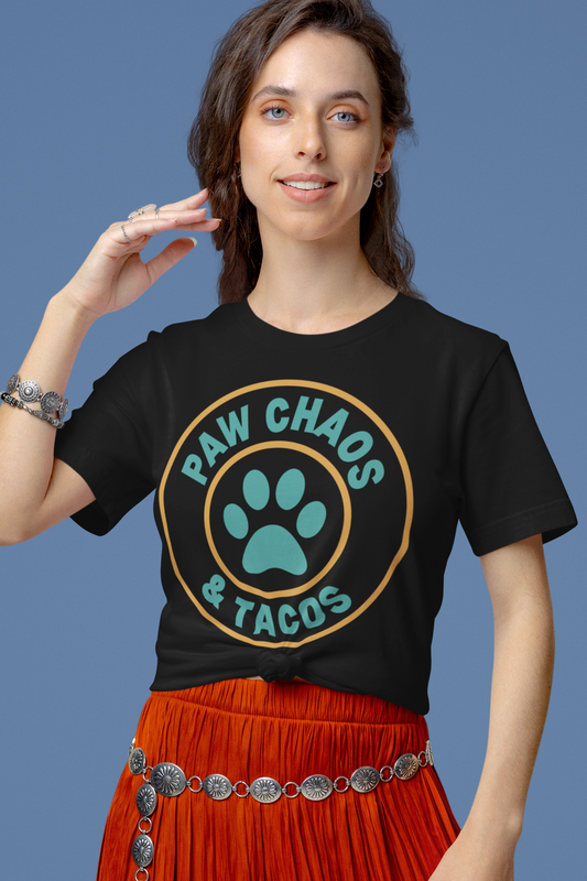Paw Chaos & Tacos, Dog and Cat Lover Tee