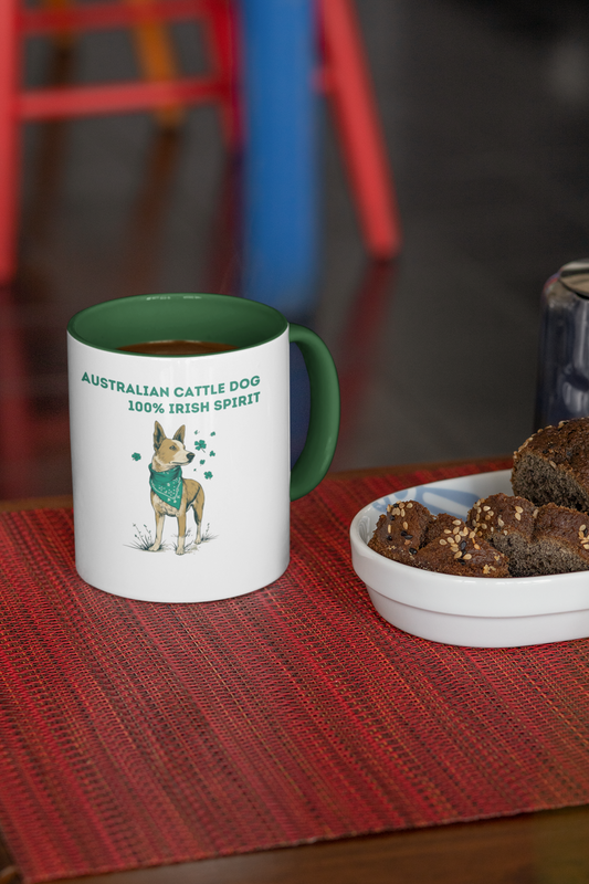 Australian Cattle Dog 100% Irish - St. Patrick's Day Red Heeler Coffee Mug | Shamrock Dog Lover Gift