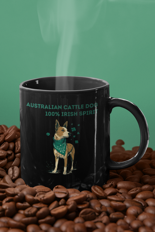 Australian Cattle Dog 100% Irish Coffee Mug - Funny St. Patrick's Day Gift for Red Heeler Owners