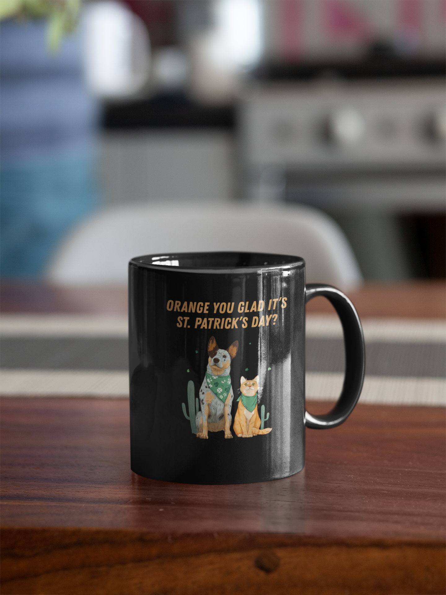 Cattle Dog and Ginger Cat St. Patrick’s Day Mug - Orange You Glad It’s St. Paddy’s?
