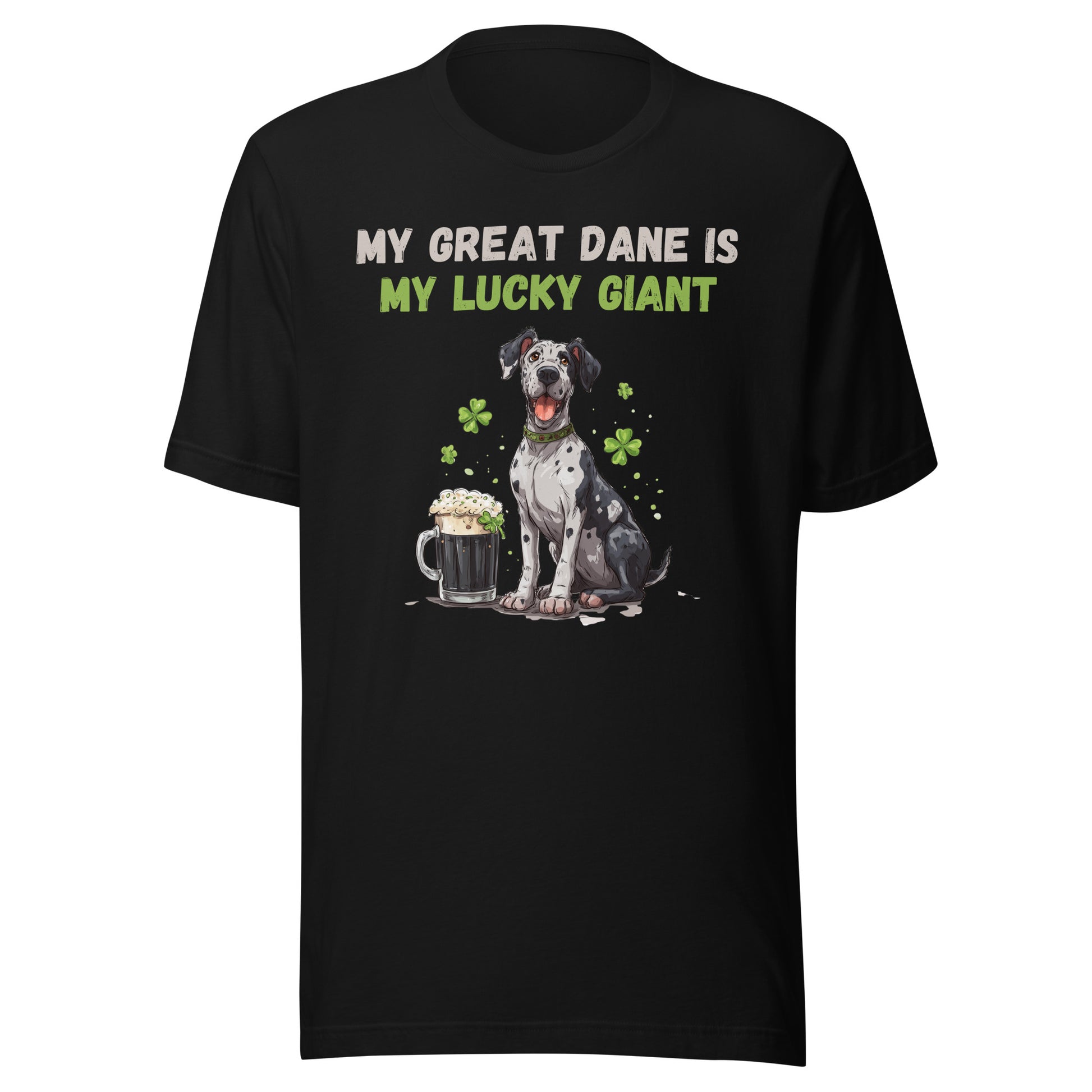 Funny Great Dane beer shamrock t-shirt, black shirt 